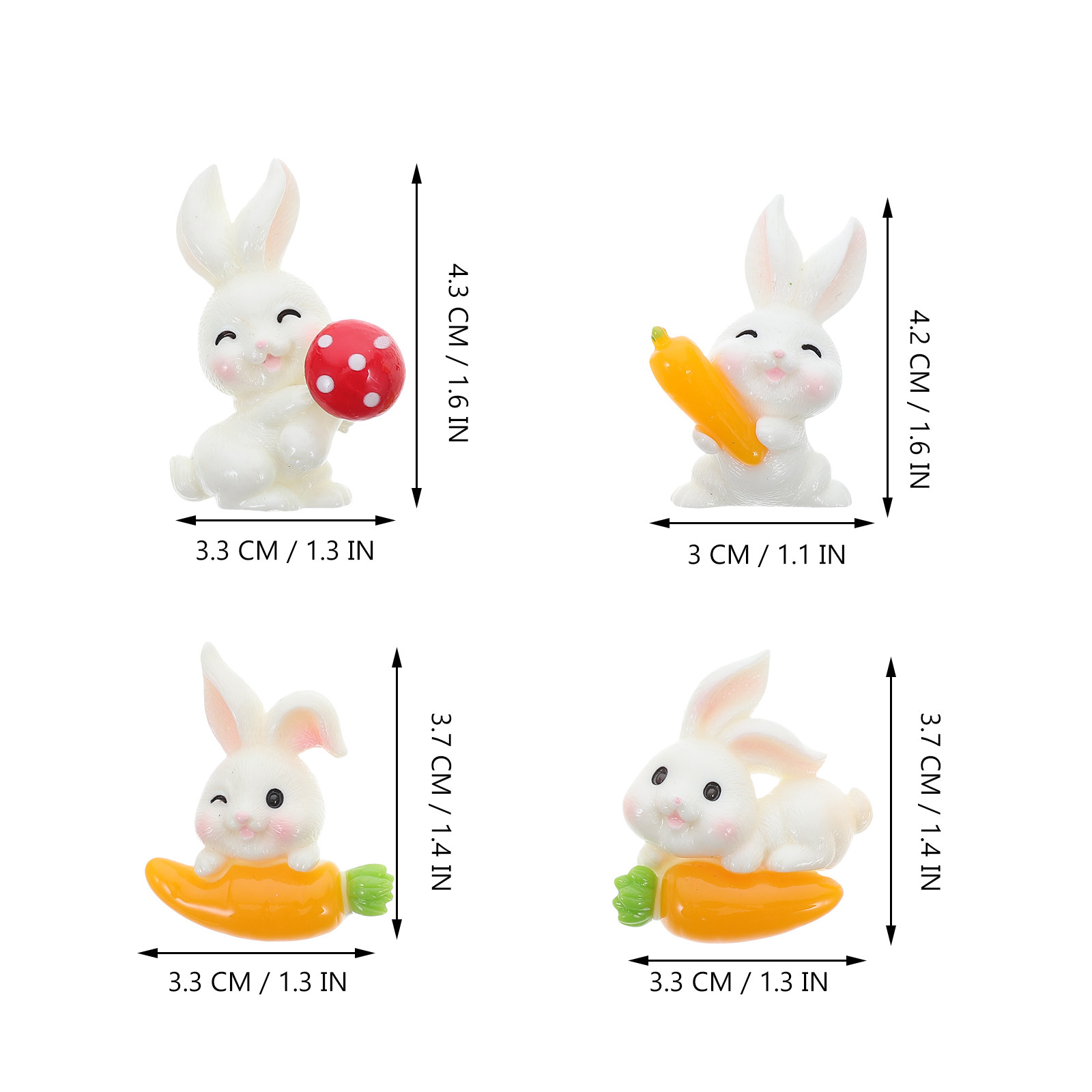 12Pcs Resin Rabbit Carrot Char - Resin Craft Supplies recension och pris