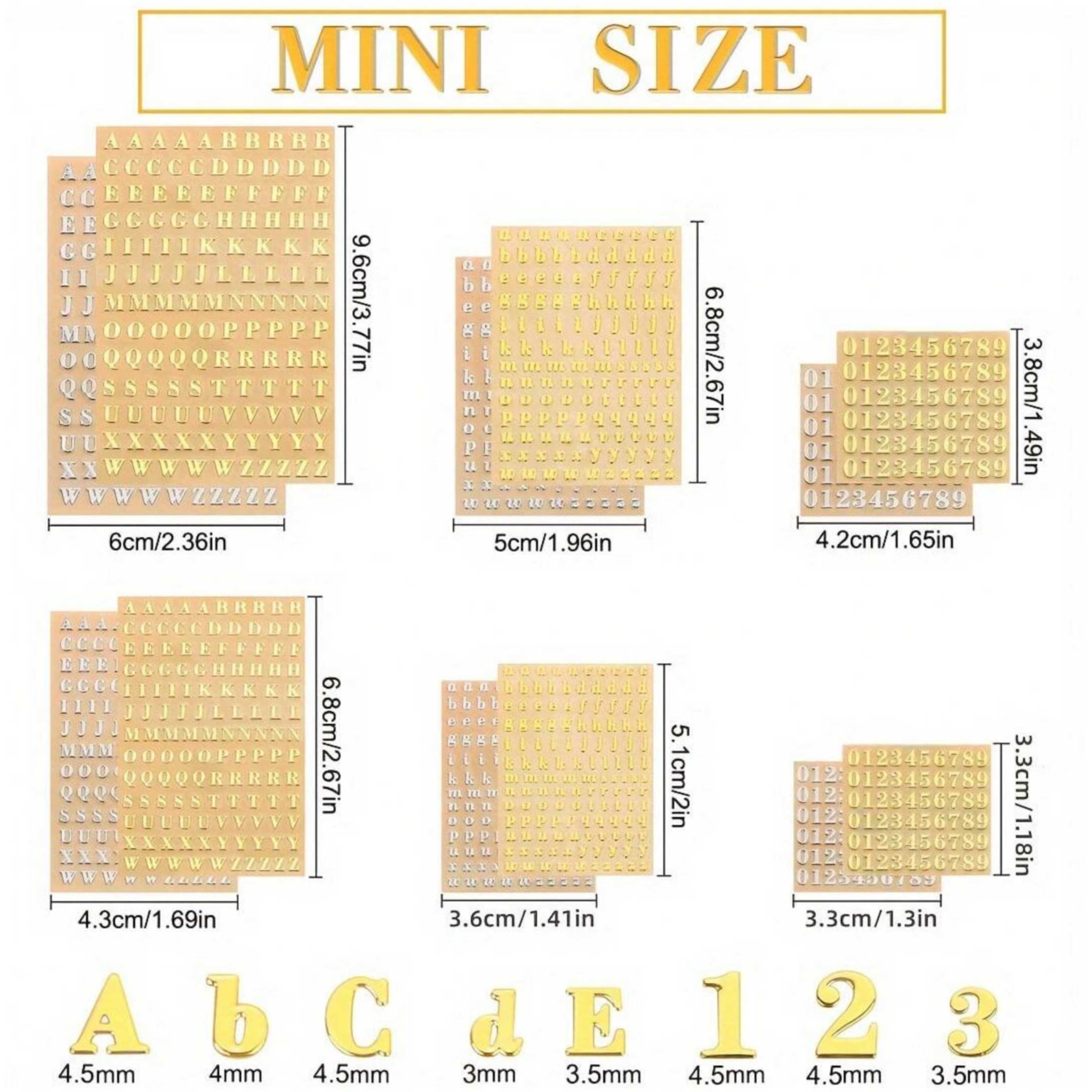 12 Letter Resin Stickers, Mini - Gold Foil Flakes recension och pris