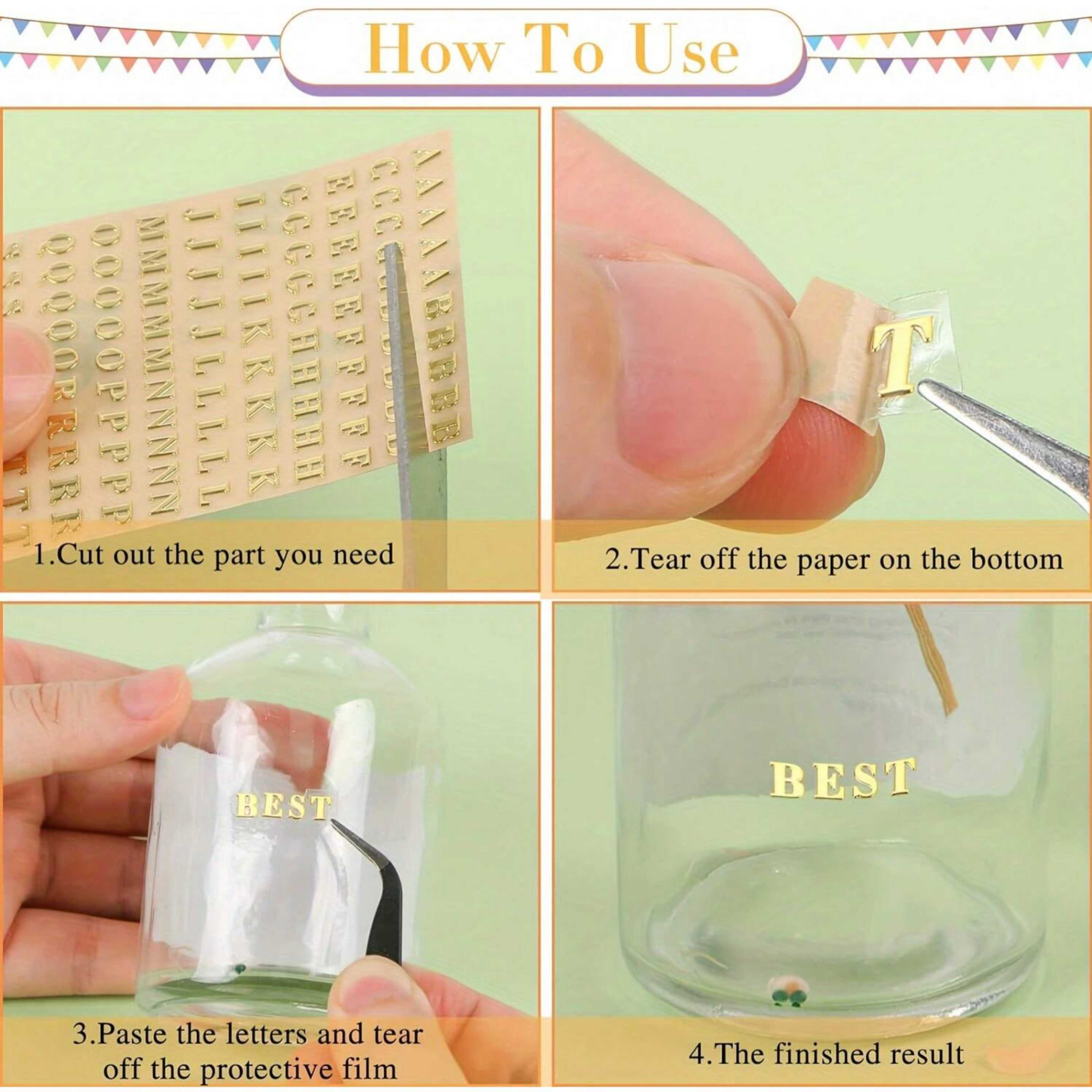 12 Letter Resin Stickers, Mini - Gold Foil Flakes recension och pris
